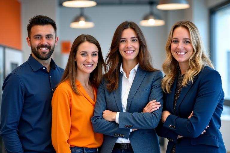 El equipo multidisciplinar y profesional de IberPrint Grove en su local de Madrid.